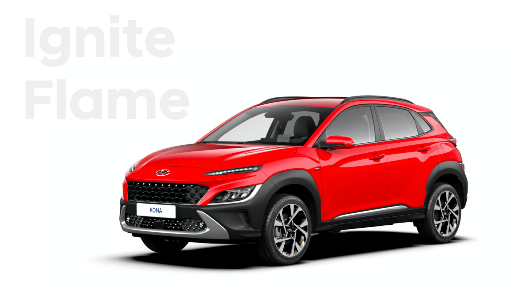 Nová velká paleta barevných variant nového modelu Hyundai KONA: barva Ignite Flame.