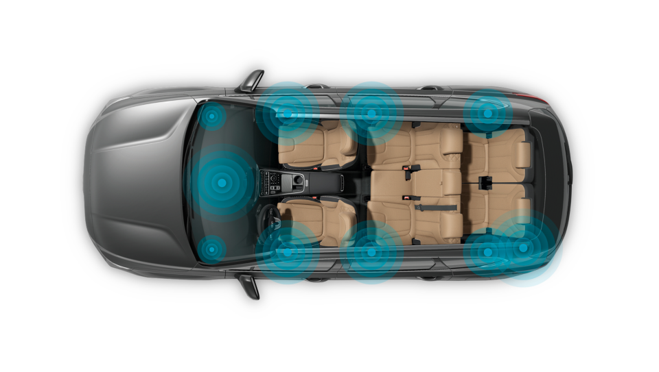 Prémiový audiosystém KRELL v novém sedmimístném SUV Hyundai Santa Fe Plug-in Hybrid.